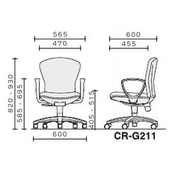 コクヨ-オフィスチェアー-レグノ2-スタンダードタイプ-ローバック-サークル肘-布張地-CR-G211F4HSN69-色：モデレートブルー | 4 | ブング・ステーション